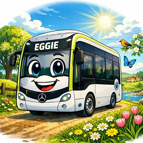 Original winterliche Busszene