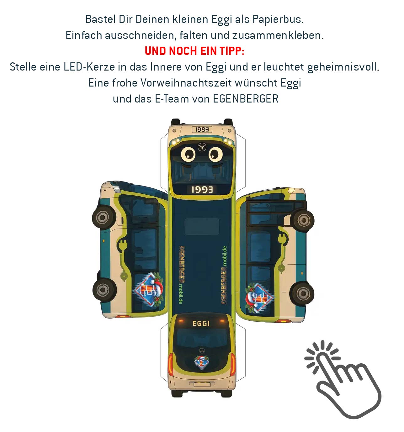 Bastelvorlage Eggi Papierbus